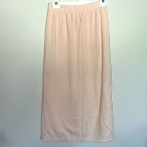 Vintage Linda Lundstrom knit stretch Pencil Skirt peach pink sz 4 Sm W 25 L34
